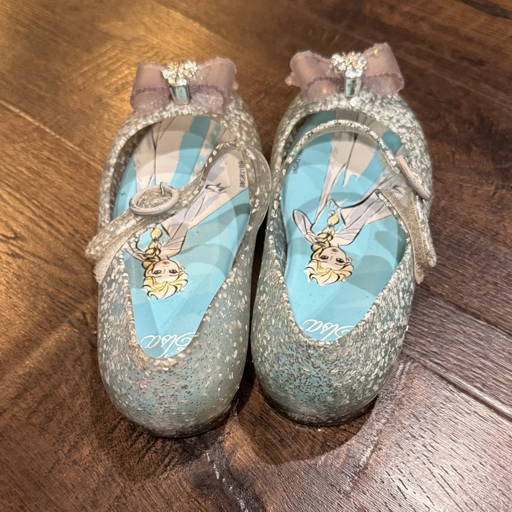 Mini Melissa Elsa Glitter Mary Jane Shoes - Silver